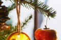 albero natale con frutta